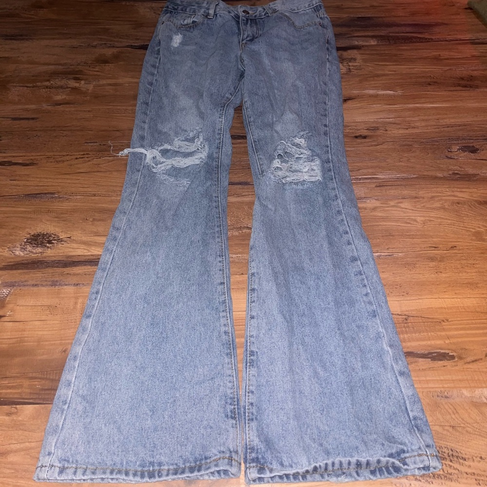 blue jeans, ripped, shein, size small